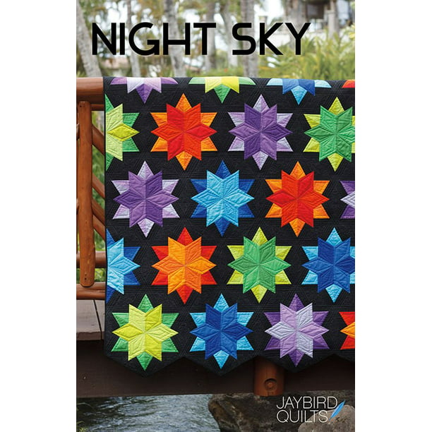 uses Sidekick ruler Night Sky Quilt Pattern ~ Julie Herman Jaybird Quilts stars